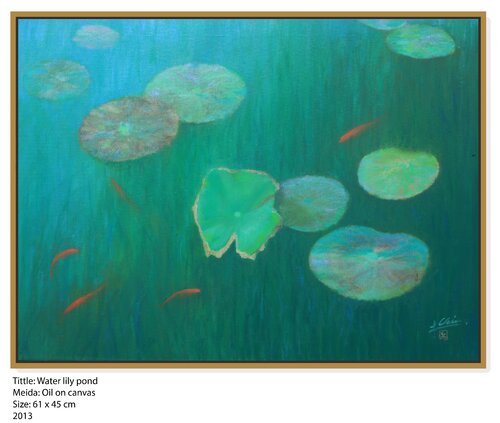 Water Lily Pond by Eddie Chiu, Painting for Sale on Singulart