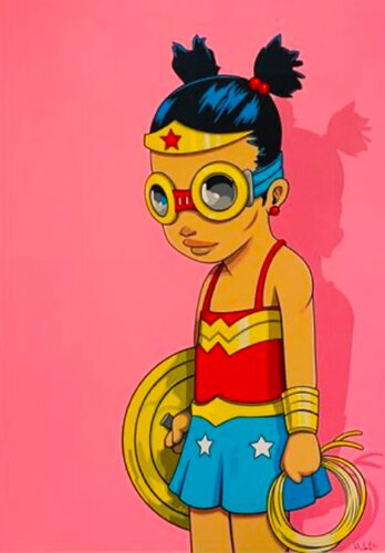 Wonder ( Pink , Wonder Woman) von Hebru Brantley, Druck kaufen auf Singulart