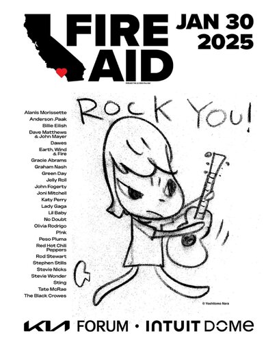 FireAid Rock You (Poster, Fire Aid) von Yoshitomo Nara, Druck kaufen auf Singulart