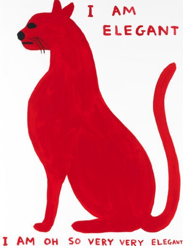 I am elegant ( red, cat) von David Shrigley, Druck kaufen auf Singulart