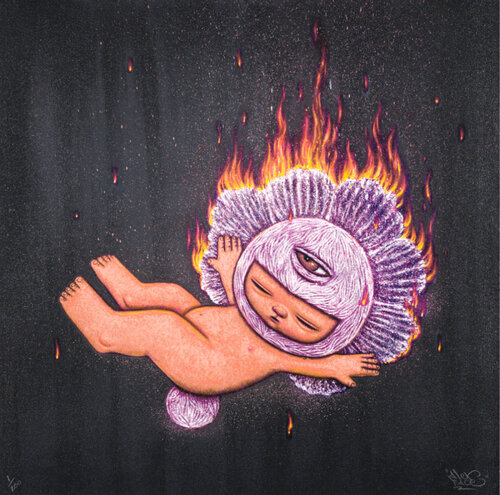 The Broken Dream (Purple) de Alex Face, Impresión a la venta en Singulart