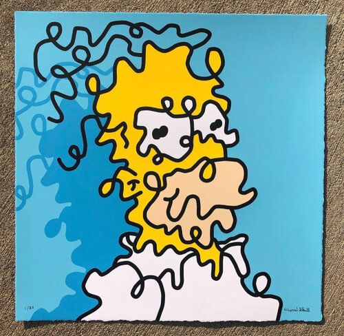 Homer (Blue) The Simpsons by Wizard Skull, 인쇄 for Sale on Singulart