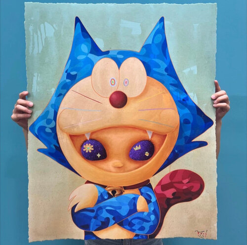 Doraemon On Felix Silhouette von Laksamana Ryo, Druck kaufen auf Singulart