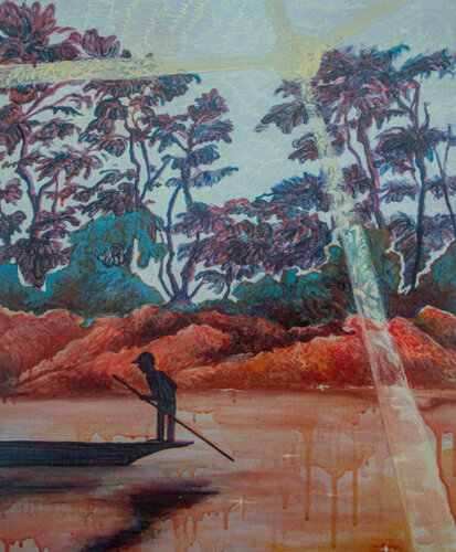 To Cross the River by One’s Self 自渡 de Kathy Lam Kit Yee, Pintura a la venta en Singulart