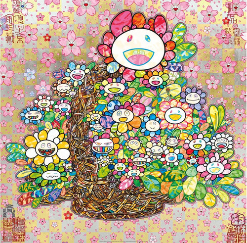 Homage to ‘Basket of Flowers’ by Song Dynasty Artist Li Song by Takashi Murakami, Print for Sale on Singulart