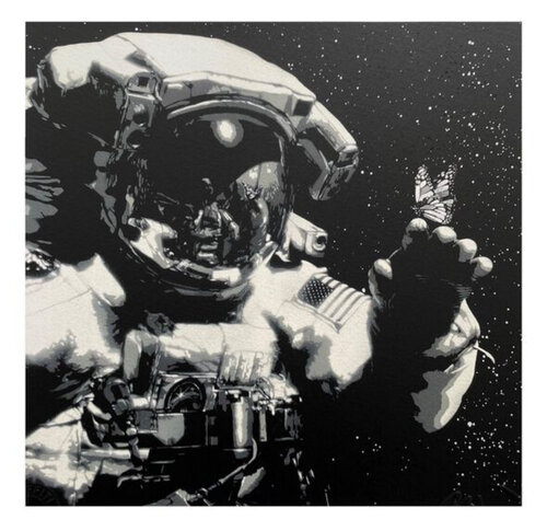 Eternal Reflection (White Butterfly, Astronaut) par Martin Whatson, Édition en vente sur Singulart