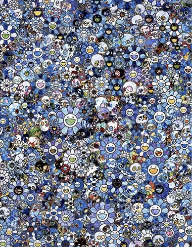 Signal (Blue, flowers, skulls) de Takashi Murakami, Impresión a la venta en Singulart