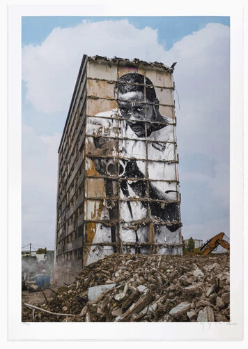 28 MM, PORTRAIT D'UNE GENERATION, B5, DESTRUCTION 1, MONTFERMEIL, FRANCE, 2025 by JR, 인쇄 for Sale on Singulart
