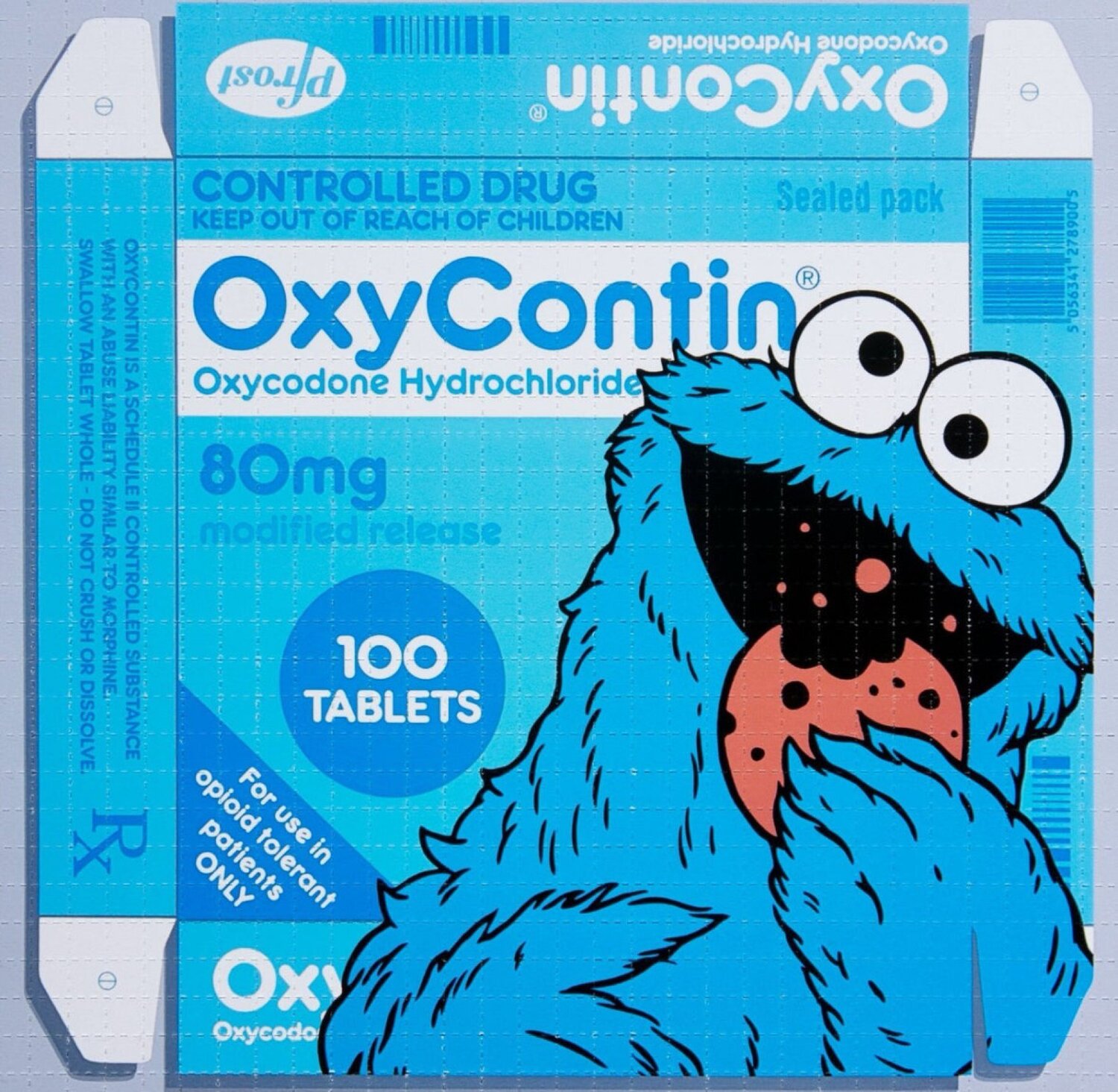 OxyCookie Blotter (Oxy Cookie Monster) Ben Frost Stampa in vendita