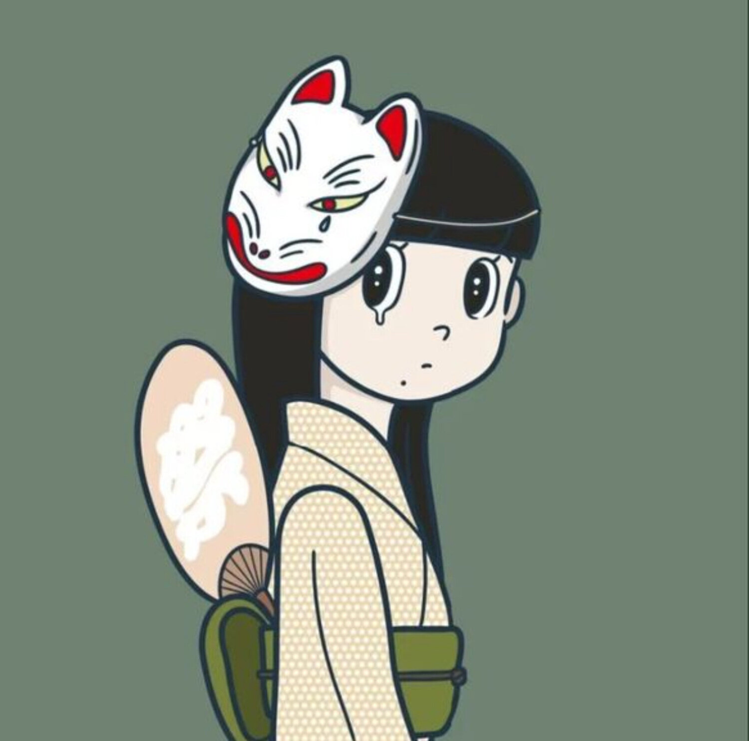 Eyewater Four Seasons (Summer , Green, Mask) YUYA HASHIZUME Druck zu verkaufen