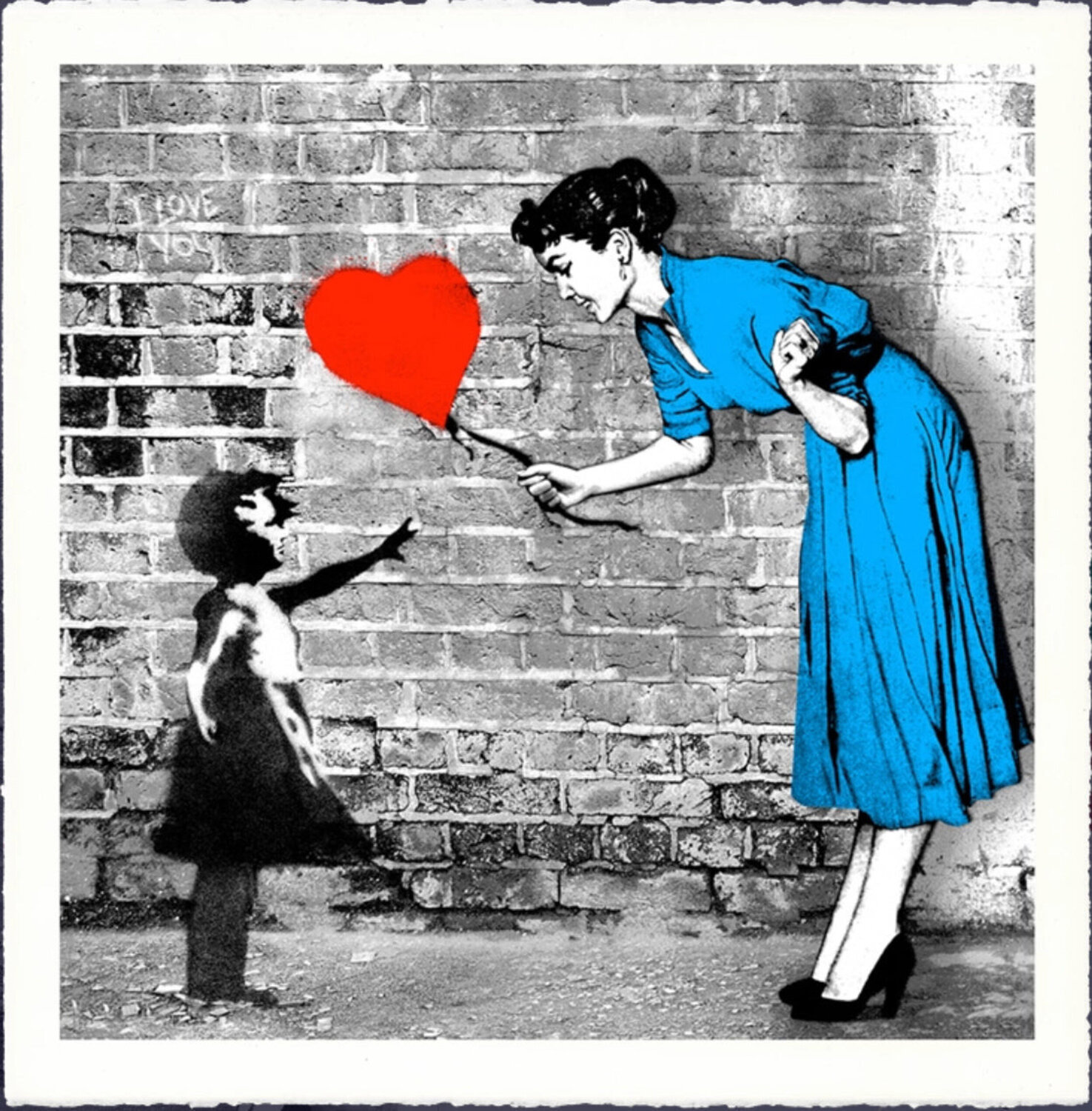 Love Catcher ( Blue ) Mr. Brainwash Stampa in vendita