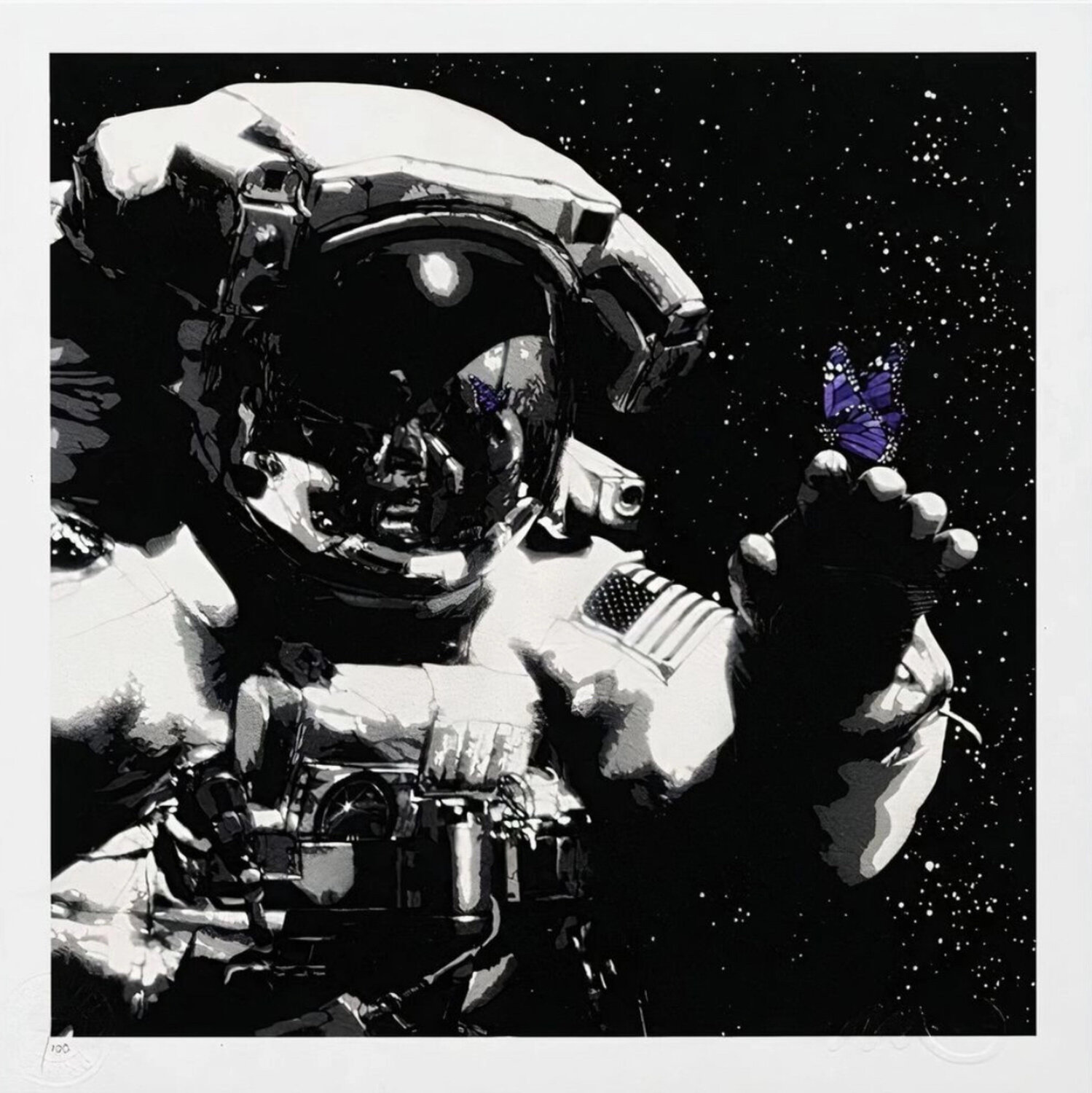 Eternal Reflection (Lilac, Purple Butterfly, Astronaut) Martin Whatson
