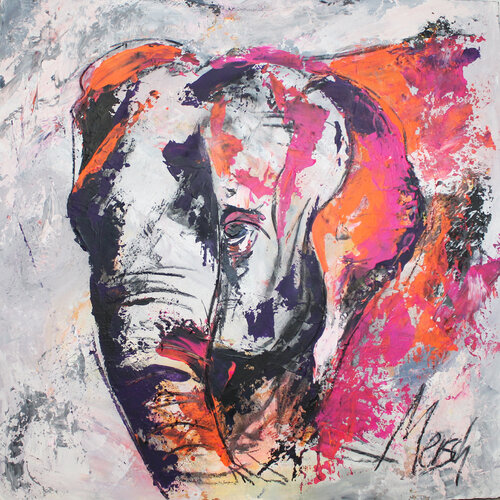 Elefant II von Ulla Mersch, Malerei kaufen auf Singulart