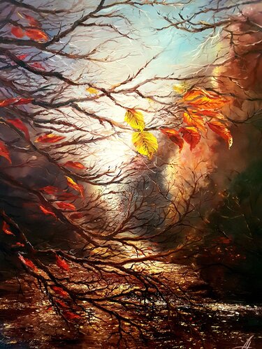 Вer letzte Atemzug des Herbstes von Anna Lang, Malerei kaufen auf Singulart