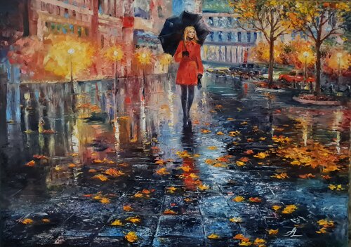 Lady in red von Anna Lang, Malerei kaufen auf Singulart