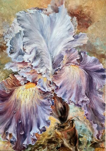Lila Iris by Anna Lang, Painting for Sale on Singulart