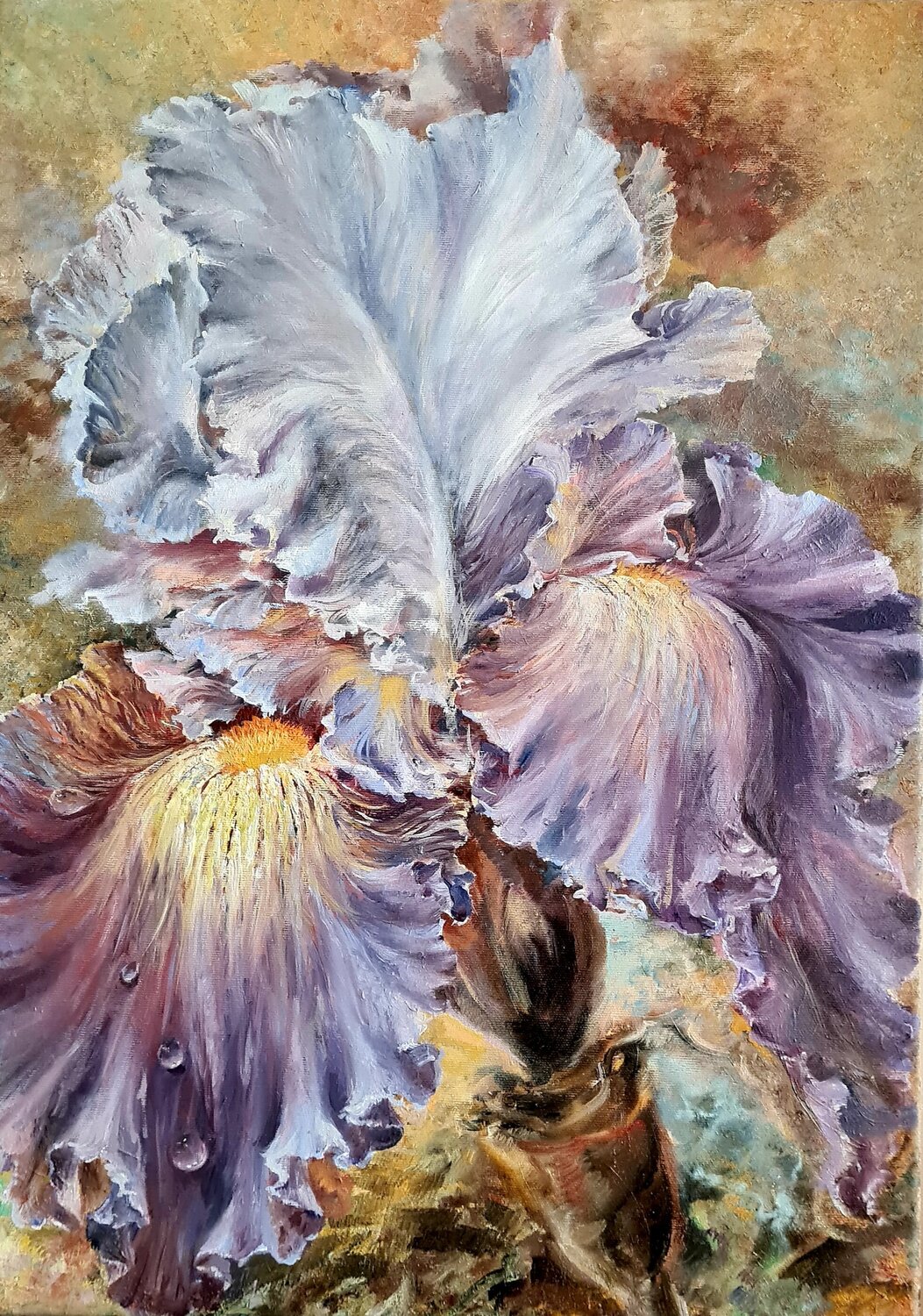 Lila Iris Anna Lang Origineel schilderij te koop