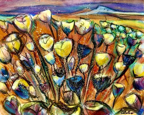 Fleurs au Pic-Saint-Loup par Ignacio Caballero, Peinture en vente sur Singulart