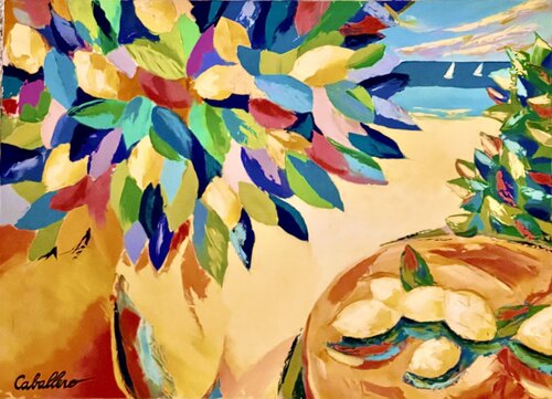 Le Citronnier à la Plage par Ignacio Caballero, Peinture en vente sur Singulart