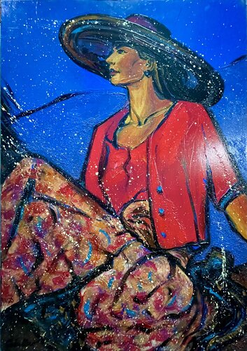 La Belle au Chapeau par Ignacio Caballero, Peinture en vente sur Singulart