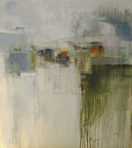 "Echoes" : : Istra : rain, sea and sky become one van Stephanie Visser, Schilderij te koop op Singulart