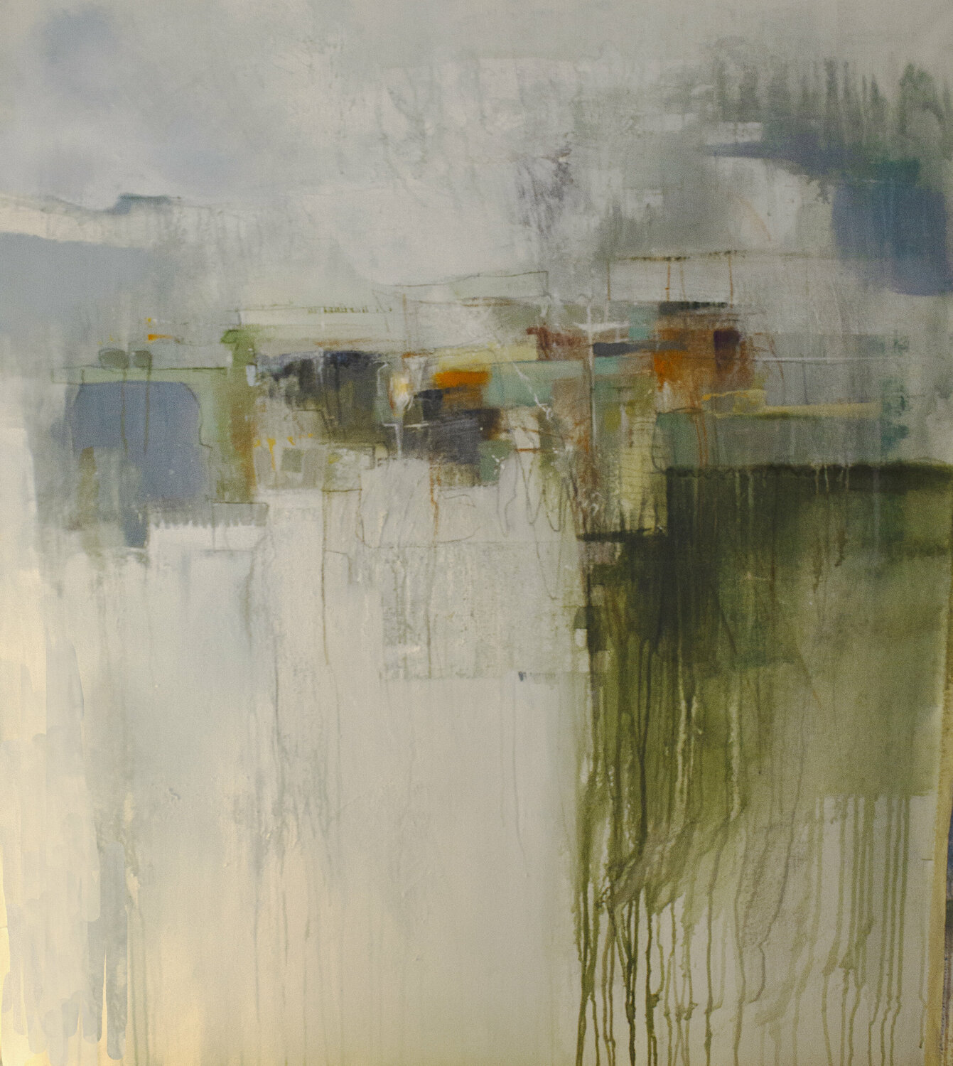 "Echoes" : : Istra : rain, sea and sky become one Stephanie Visser Dipinto originale in vendita