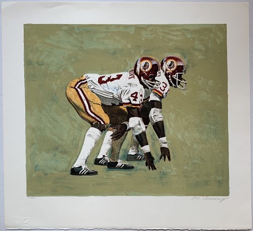 Washington Redskins Running Backs (Larry Brown and Charlie Harraway) von Merv Corning, Druck kaufen auf Singulart