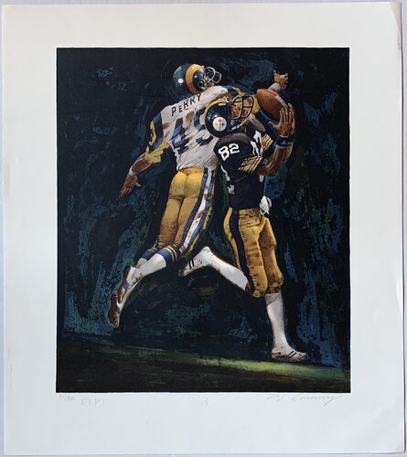John Stallworth (NFL Superbowl XIV - Steelers vs. Rams) von Merv Corning, Druck kaufen auf Singulart