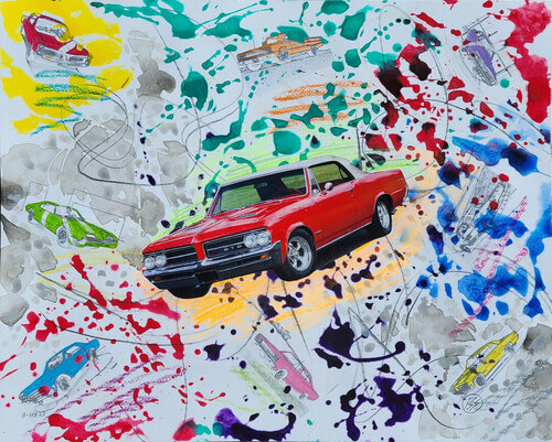 LOWbROW ArT: 60s-70s MUSCLEcAR XI by Peter Sahlman, Work on Paper for Sale on Singulart