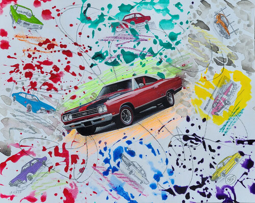 LOWbROW ArT: 60s-70s MUSCLEcAR VIII by Peter Sahlman, Work on Paper for Sale on Singulart