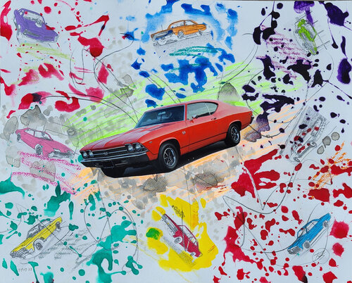 LOWbROW ArT: 60s-70s MUSCLEcAR VII by Peter Sahlman, Work on Paper for Sale on Singulart