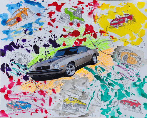 LOWbROW  ArT: 60s-70s MUSCLEcAR I by Peter Sahlman, Work on Paper for Sale on Singulart