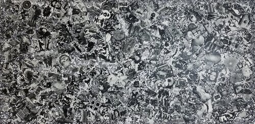 Eight Frikkin Feet of Analogical Achromatic Optical Grey-Scale Chaos by Peter Sahlman, Work on Paper for Sale on Singulart