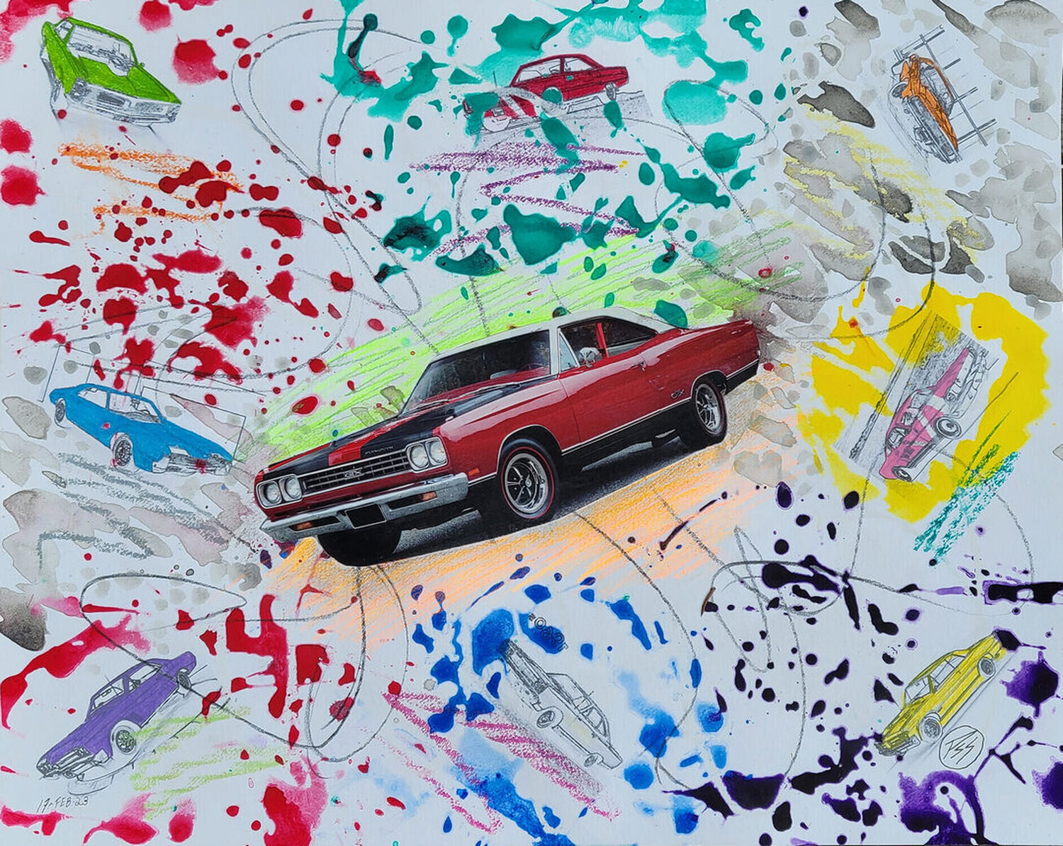 LOWbROW ArT: 60s-70s MUSCLEcAR VIII Peter Sahlman Werk auf Papier zu verkaufen