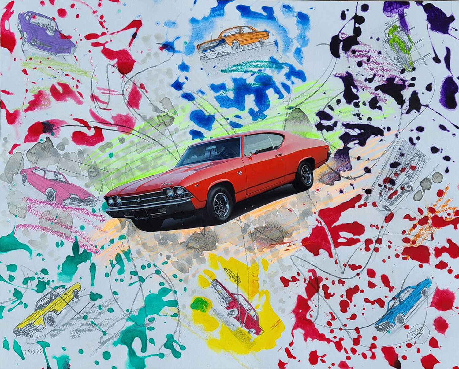 LOWbROW ArT: 60s-70s MUSCLEcAR VII Peter Sahlman Werk auf Papier zu verkaufen
