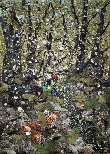 SC_165_"little biker" by Martina Hartusch, 油畫 for Sale on Singulart