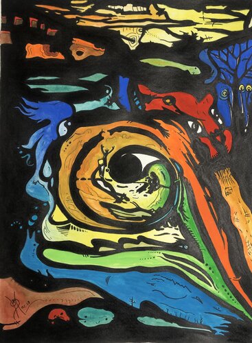 "Didgeridoo" by Mo Güttinger, Painting for Sale on Singulart