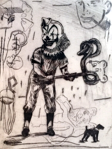 Untitled (clown) van Demián Flores, Werk op papier te koop op Singulart