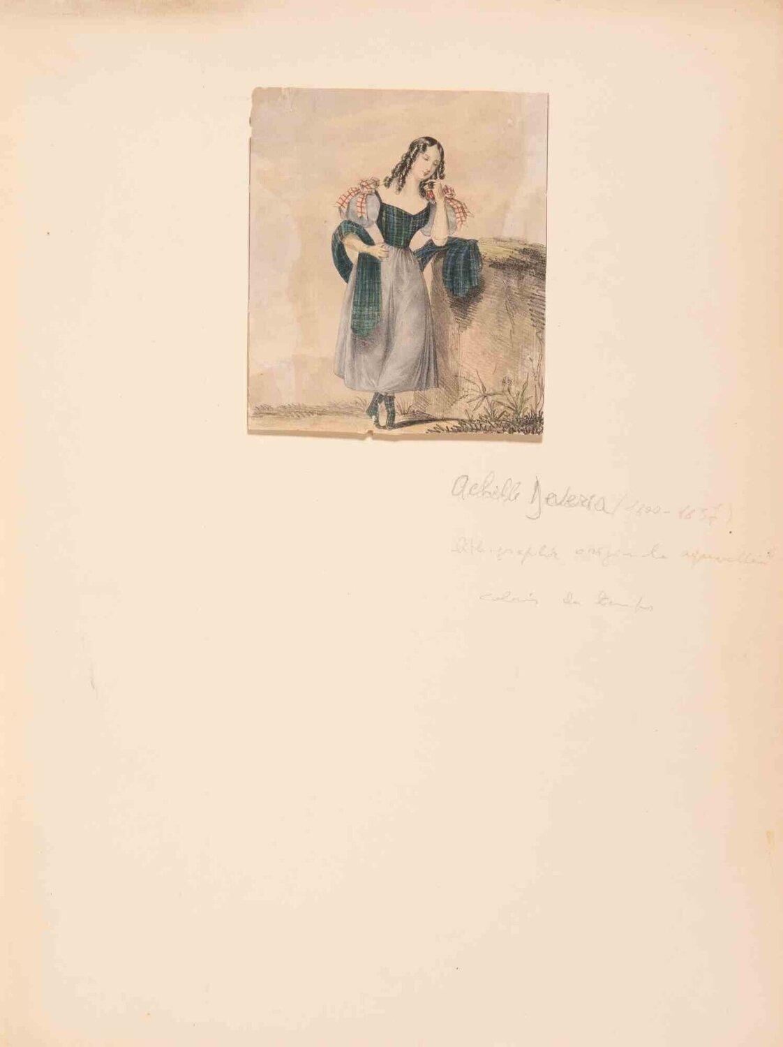 Young Woman in Traditional Dress Achille Devéria Druck zu verkaufen