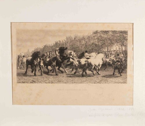 Les Marché aux Chevaux de Paris (Horse Market in Paris) by Jules Jacques Veyrassat, Print for Sale on Singulart