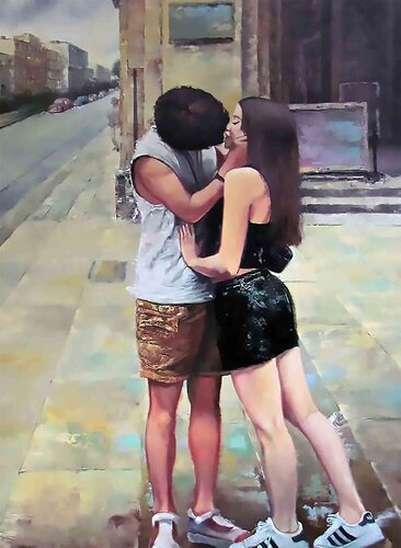 Urban Embrace by Juan Rodrigo Piedrahita Escobar, Painting for Sale on Singulart