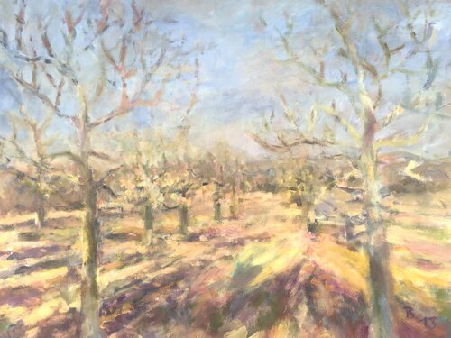 HERBST IM APFELGARTEN von Barbara Schauß, Malerei kaufen auf Singulart