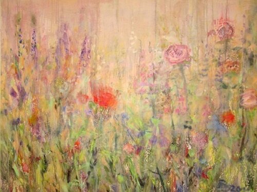 BLUMENZAUBER van Barbara Schauß, Schilderij te koop op Singulart