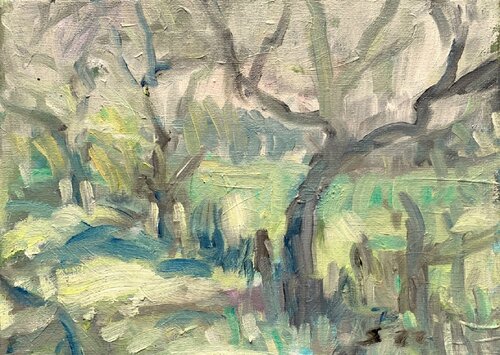 MANDELBÄUME IM JANUAR by Barbara Schauß, Painting for Sale on Singulart