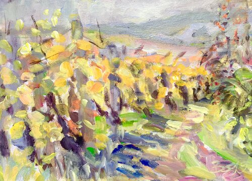 WEINBERG IM OKTOBER by Barbara Schauß, Painting for Sale on Singulart