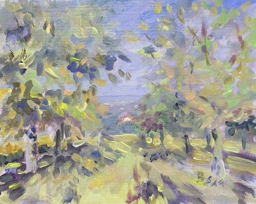 APFELGARTEN IM SOMMER di Barbara Schauß, Pittura in vendita su Singulart