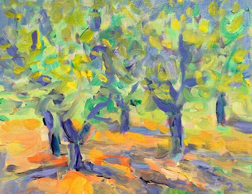 APFELBÄUME IM JULI van Barbara Schauß, Schilderij te koop op Singulart