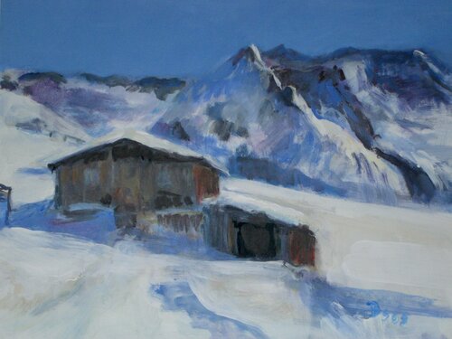 HÜTTENZAUBER I par Barbara Schauß, Peinture en vente sur Singulart