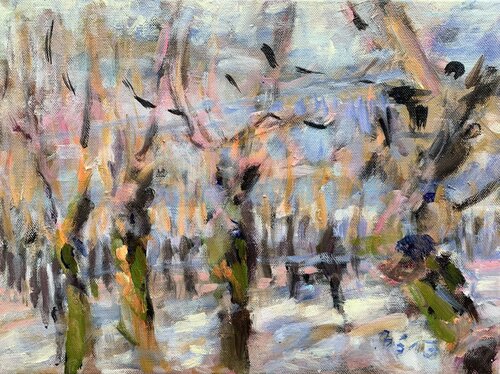 WEINBERG IM SCHNEE van Barbara Schauß, Schilderij te koop op Singulart