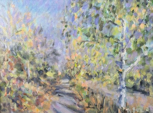 BIRKE IM SOMMER by Barbara Schauß, 油畫 for Sale on Singulart